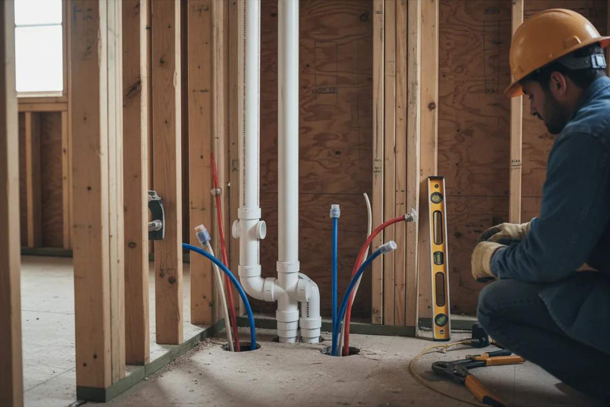 Drain and supply rough-in during Drain Cleaning in Mcmechen